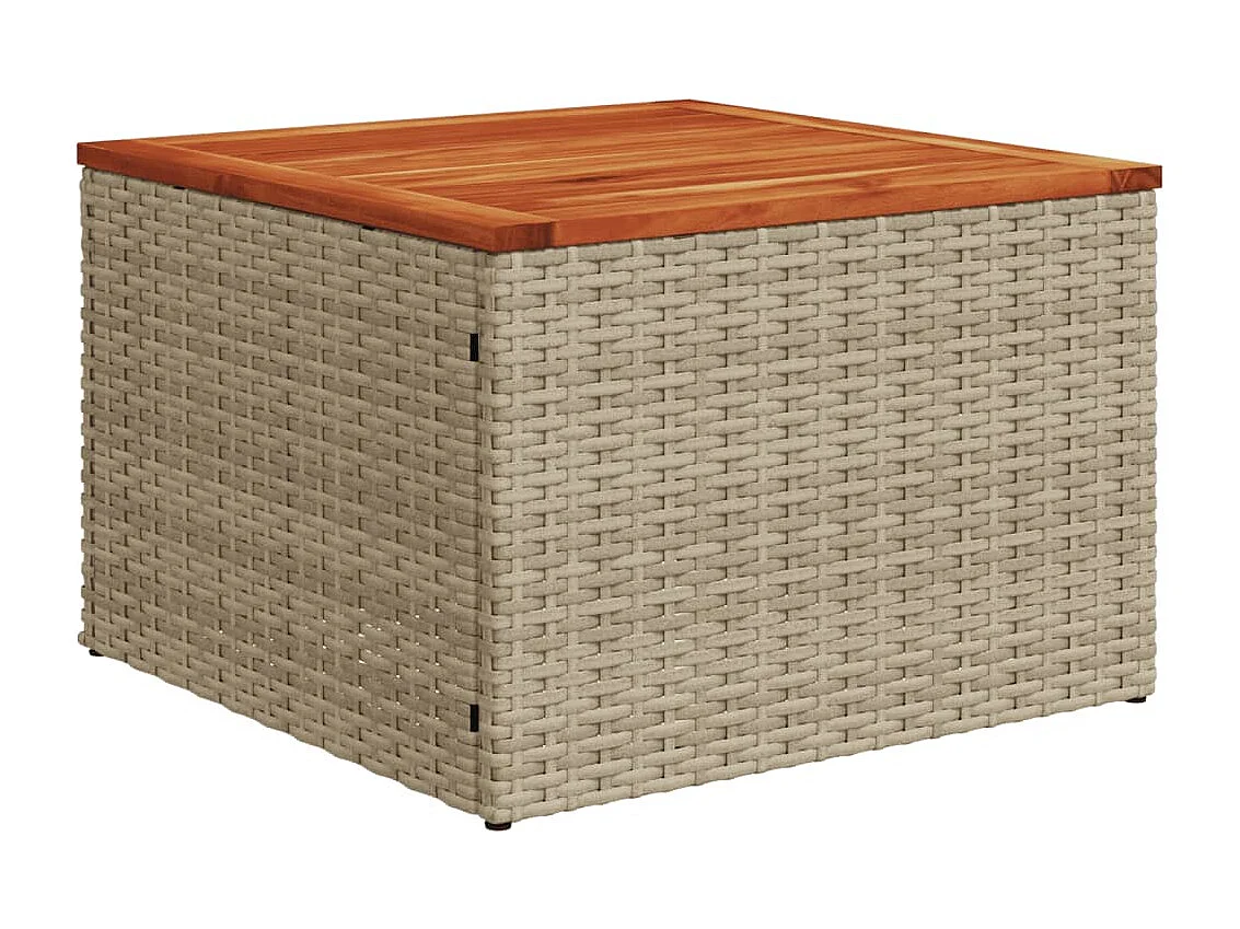 Set Divano da Giardino 14 pz con Cuscini Beige Misto Polyrattan