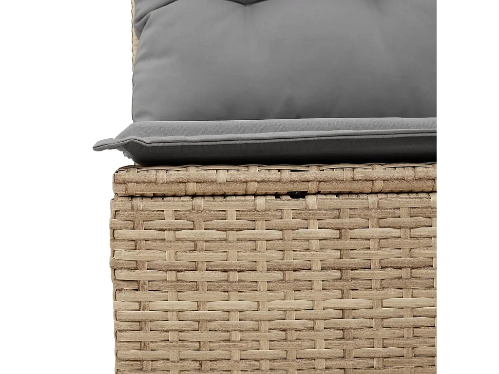 Set Divano da Giardino 14 pz con Cuscini Beige Misto Polyrattan