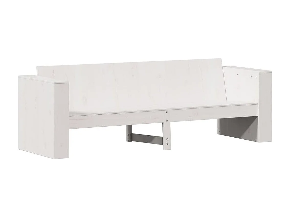 Salon de jardin 2 pcs blanc bois de pin massif