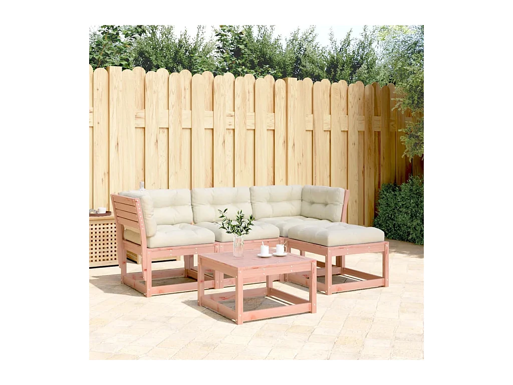 Salon de jardin 4 pcs avec coussins bois massif douglas