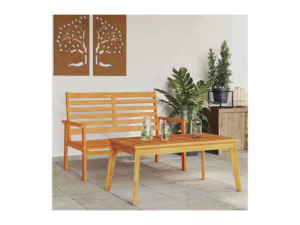 Set da Giardino in Legno Massello di Acacia