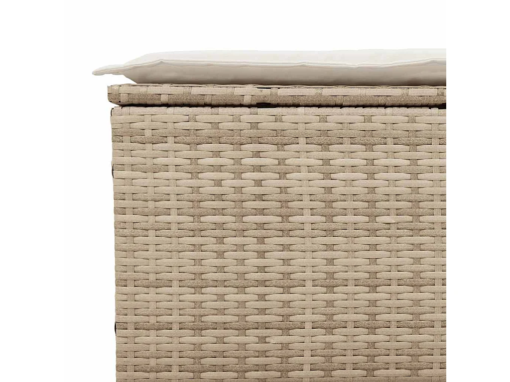 Salon de jardin avec coussins 3 pcs beige résine tressée