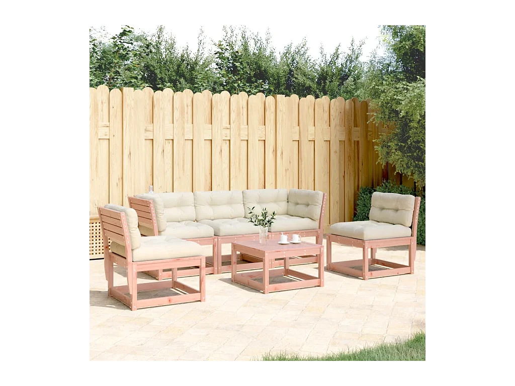 Set Divani Giardino 5 pz con Cuscini Legno Massello di Douglas
