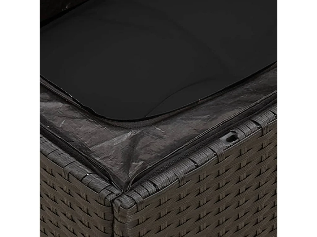 12-tlg. Garten-Sofagarnitur mit Kissen Schwarz Poly Rattan