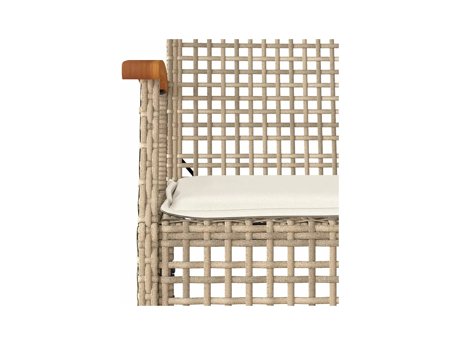 4-delige Loungeset met kussens poly rattan beige