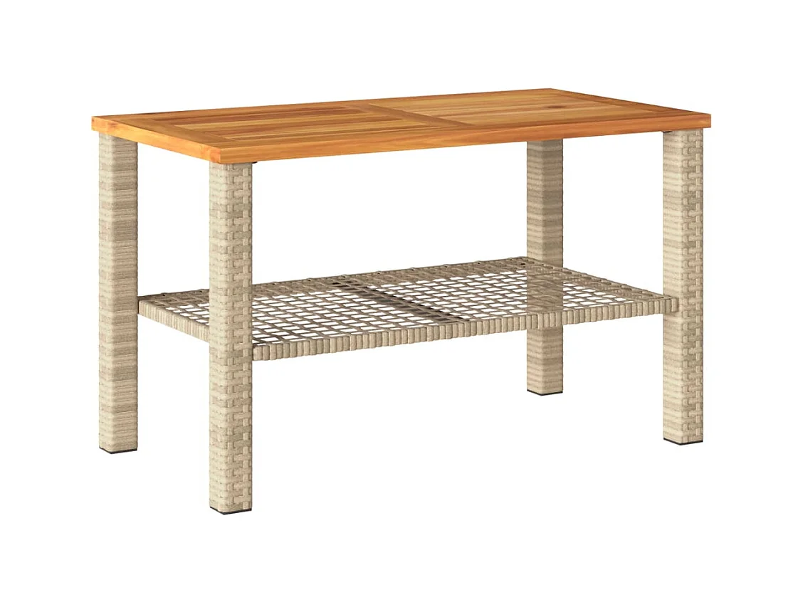 4-delige Loungeset met kussens poly rattan beige