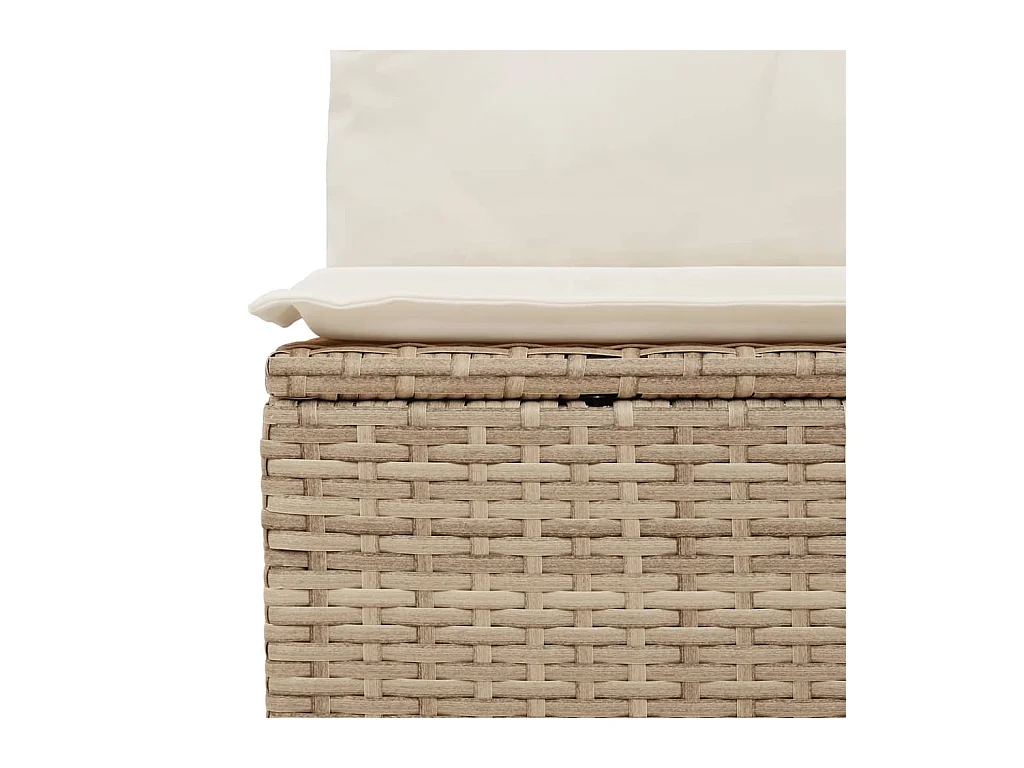 7-tlg. Garten-Sofagarnitur mit Kissen Beige Poly Rattan