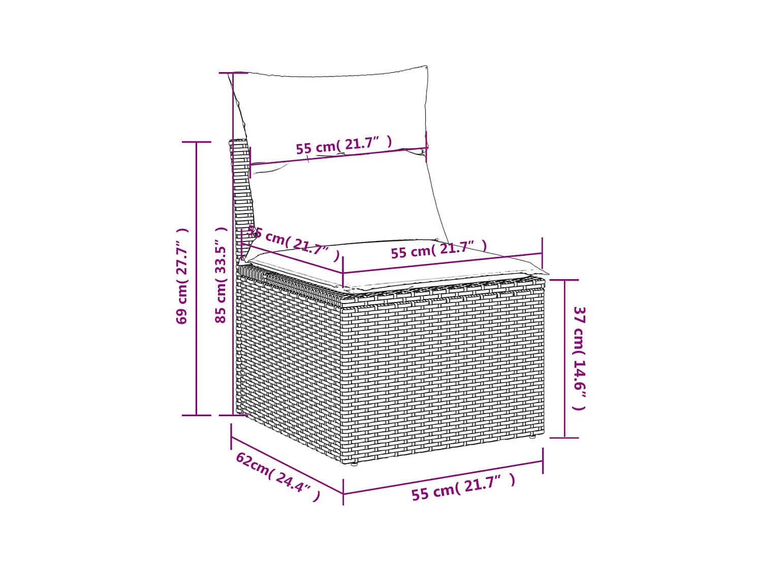 7-tlg. Garten-Sofagarnitur mit Kissen Beige Poly Rattan