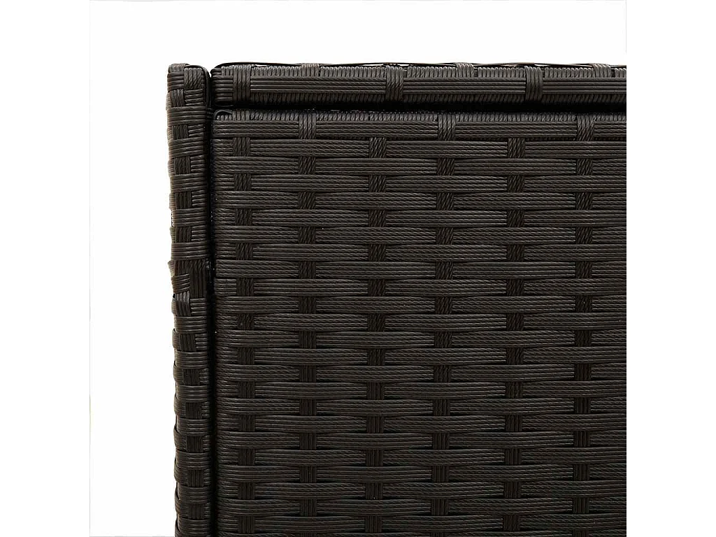 Caixa de arrumação para jardim com rodas 283L vime PE preto