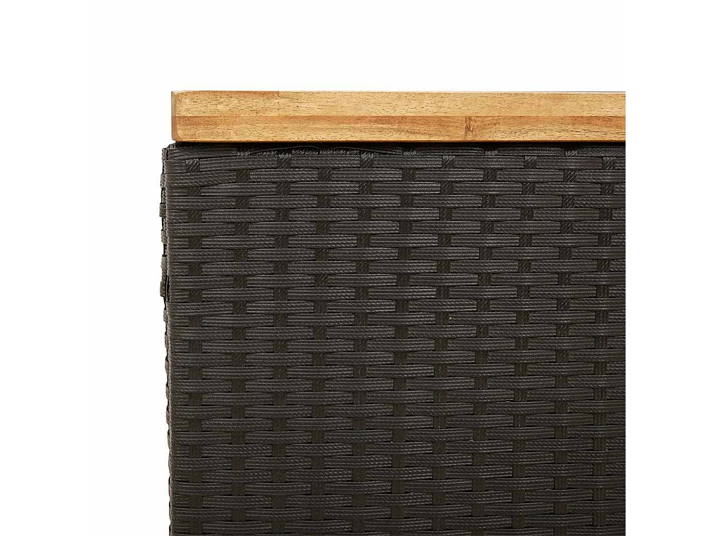 Tuinbox 80x40x48 cm poly rattan en acaciahout zwart