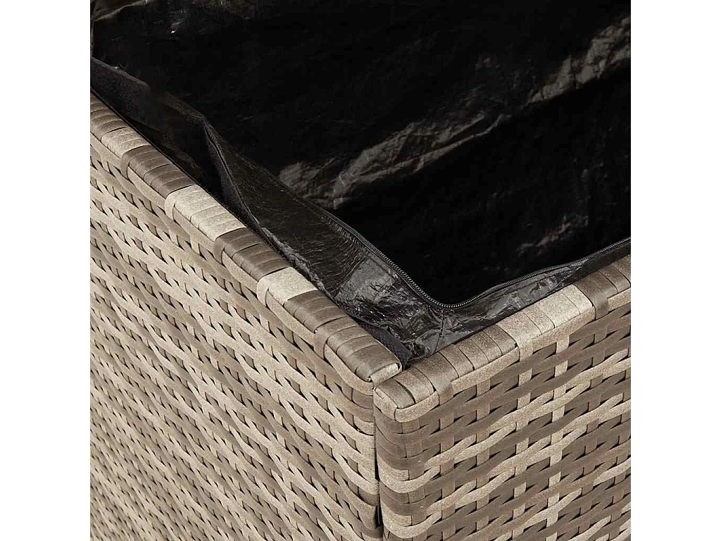 Tuinbox 80x40x48 cm poly rattan en acaciahout zwart