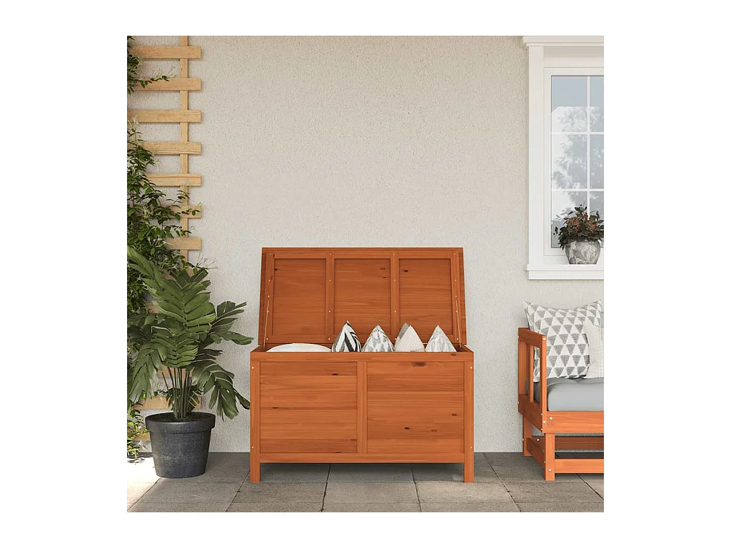 Gartentruhe 99x49,5x58,5 cm Massivholz Tanne