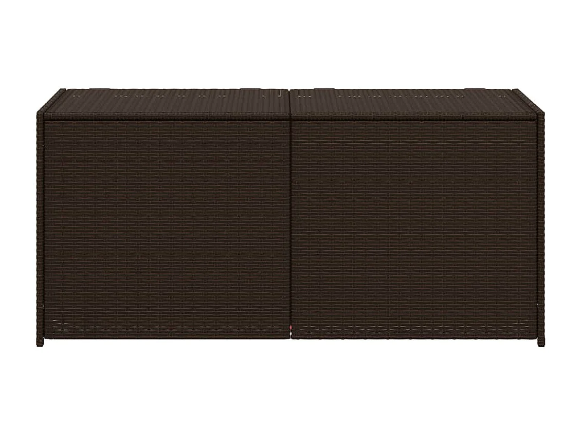 Caja de almacenaje de jardín ratán sintético marrón 283L