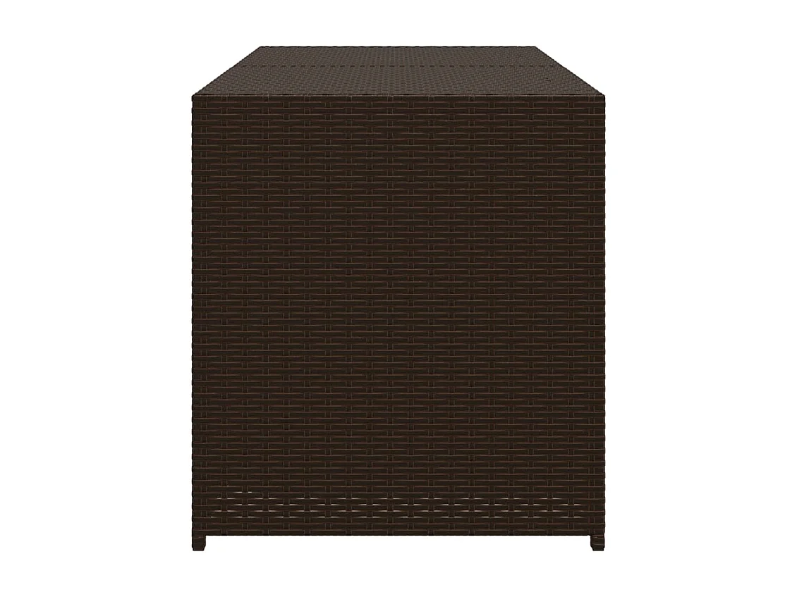 Caja de almacenaje de jardín ratán sintético marrón 283L