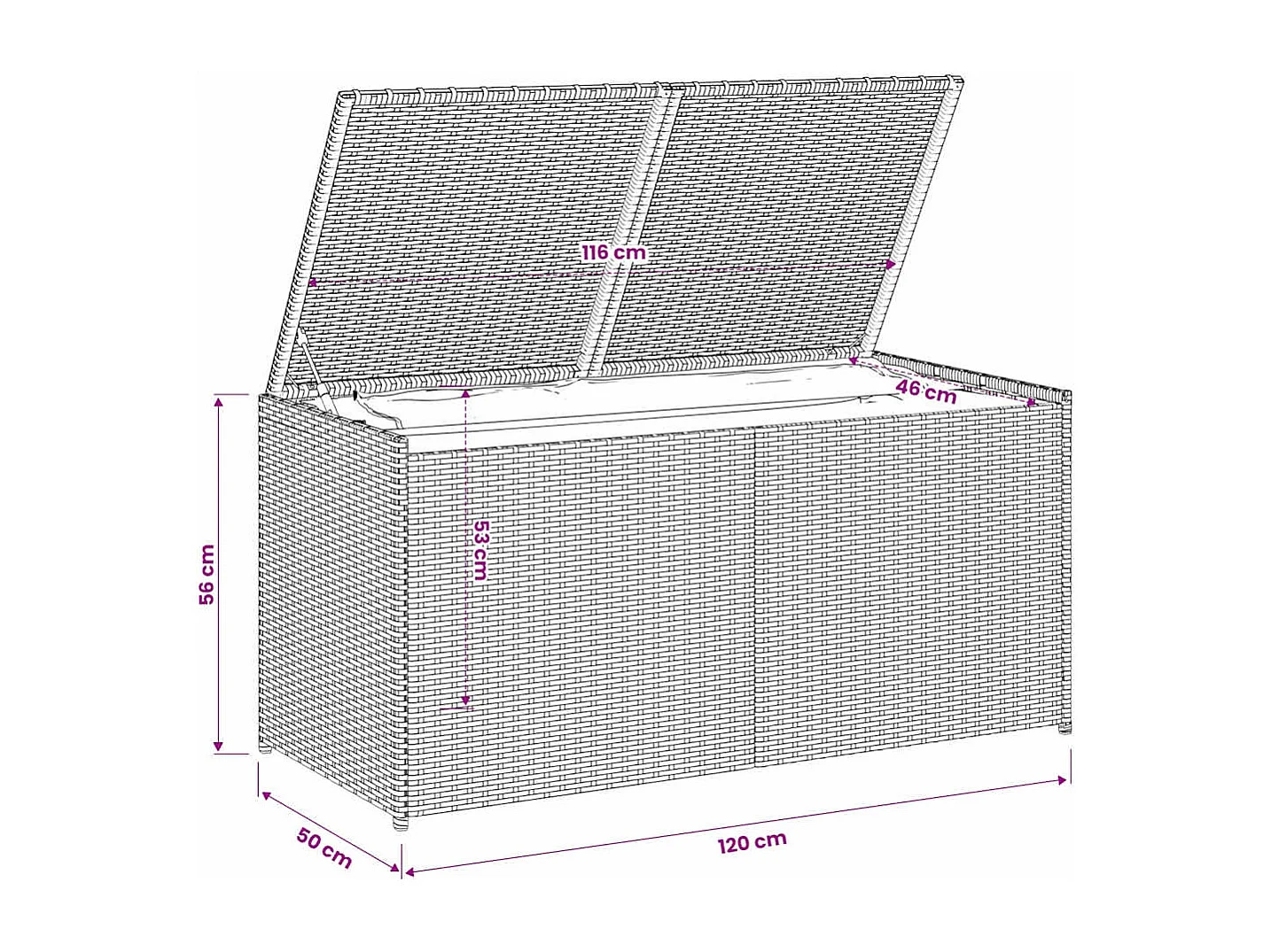 Tuinbox 283 L poly rattan bruin