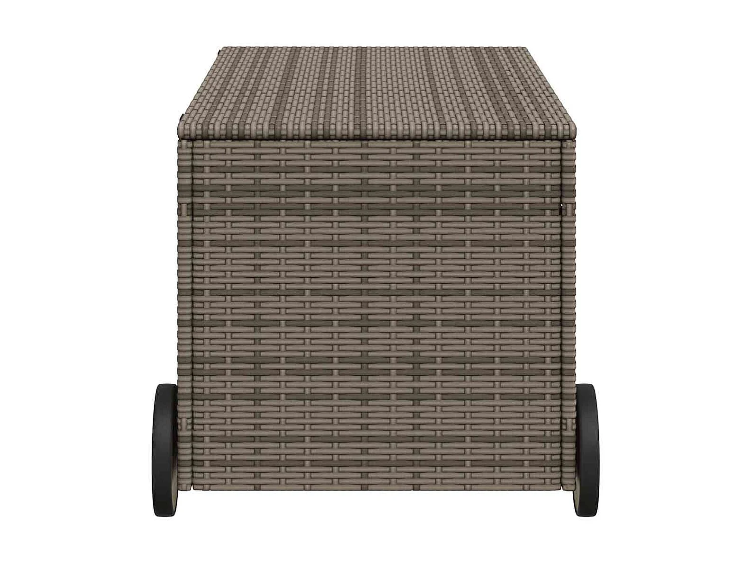 Tuinbox met wielen 190 L poly rattan grijs