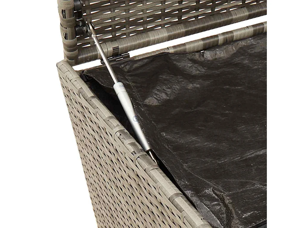 Tuinbox met wielen 190 L poly rattan grijs