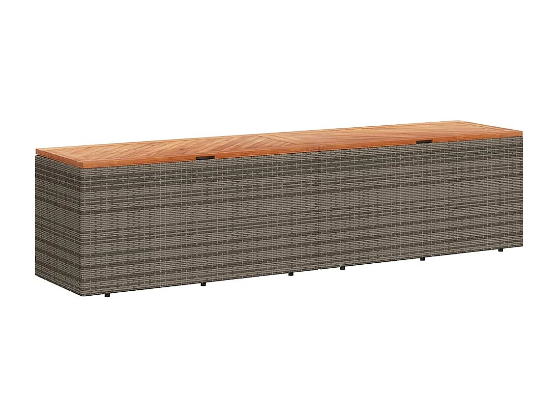 Tuinbox 220x50x54 cm poly rattan en acaciahout grijs