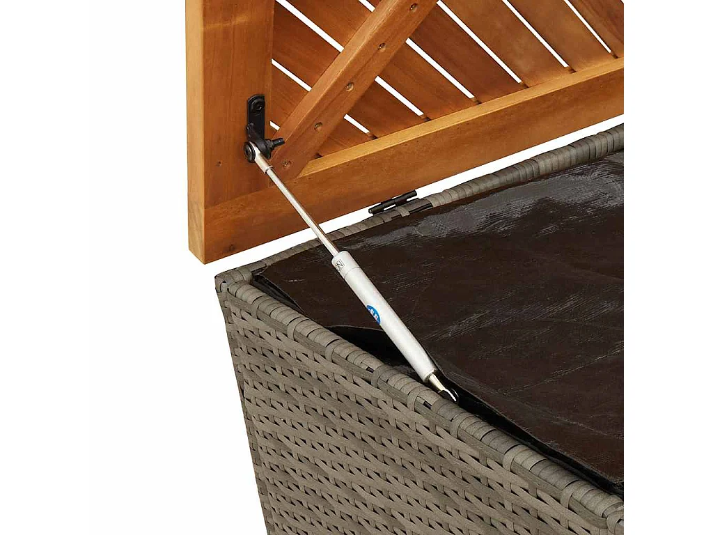 Tuinbox 220x50x54 cm poly rattan en acaciahout grijs