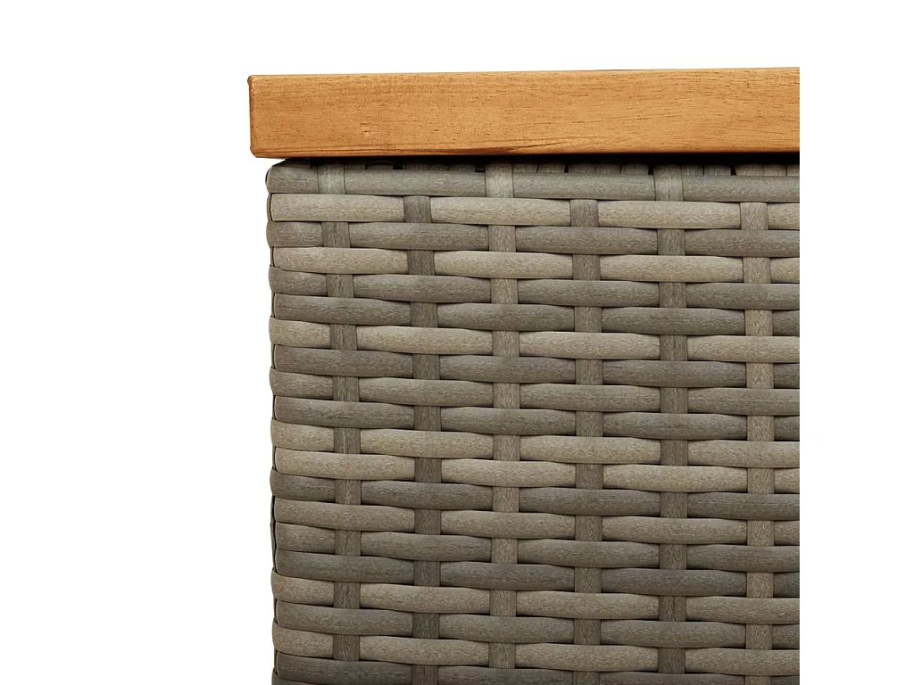 Tuinbox 220x50x54 cm poly rattan en acaciahout grijs