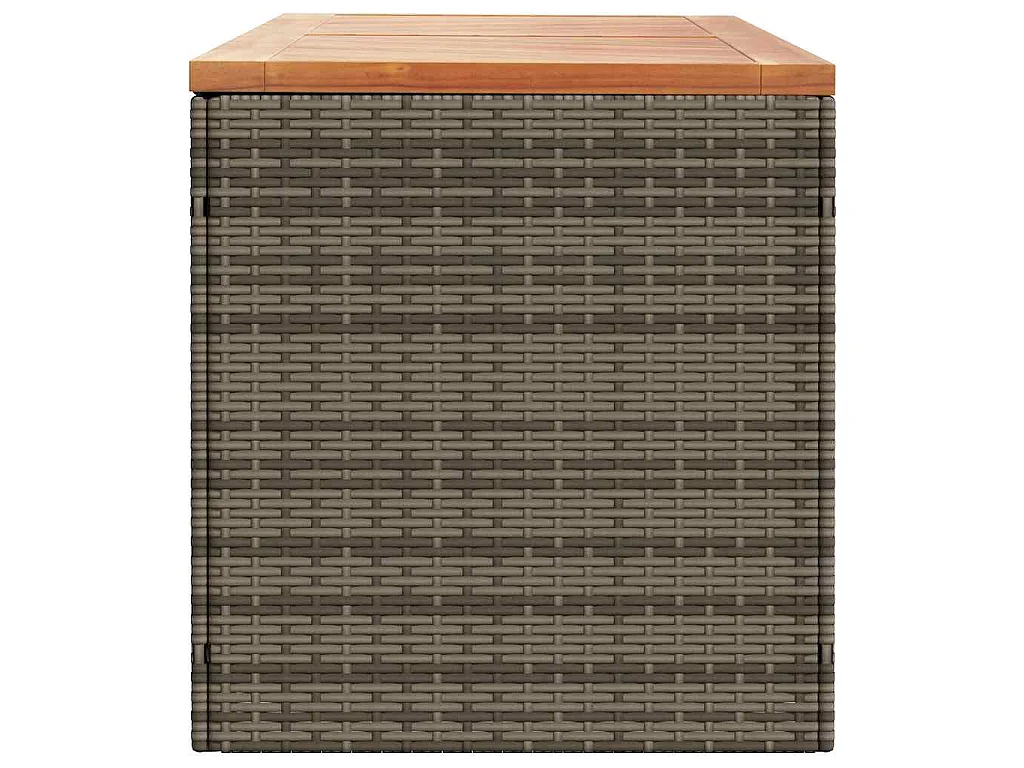 Caja de almacenaje jardín madera acacia ratán gris 220x50x54cm