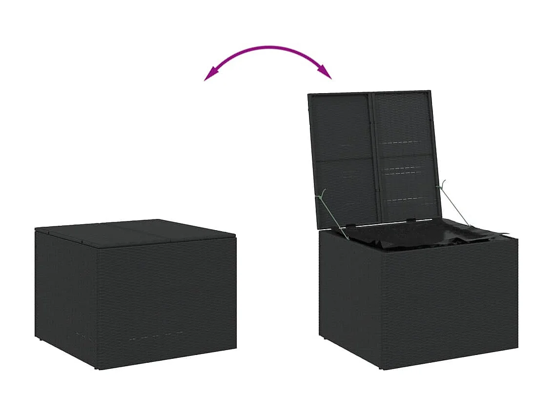 Gartentruhe Schwarz 291L Poly Rattan