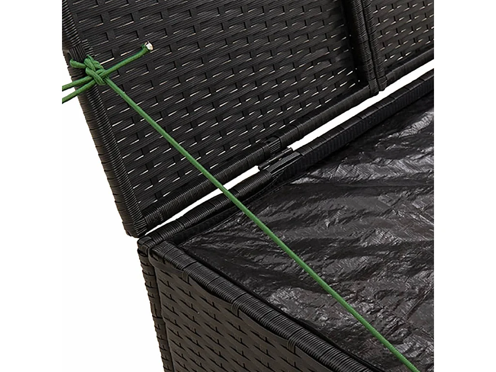 Gartentruhe Schwarz 291L Poly Rattan