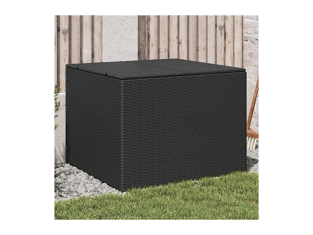 Gartentruhe Schwarz 291L Poly Rattan