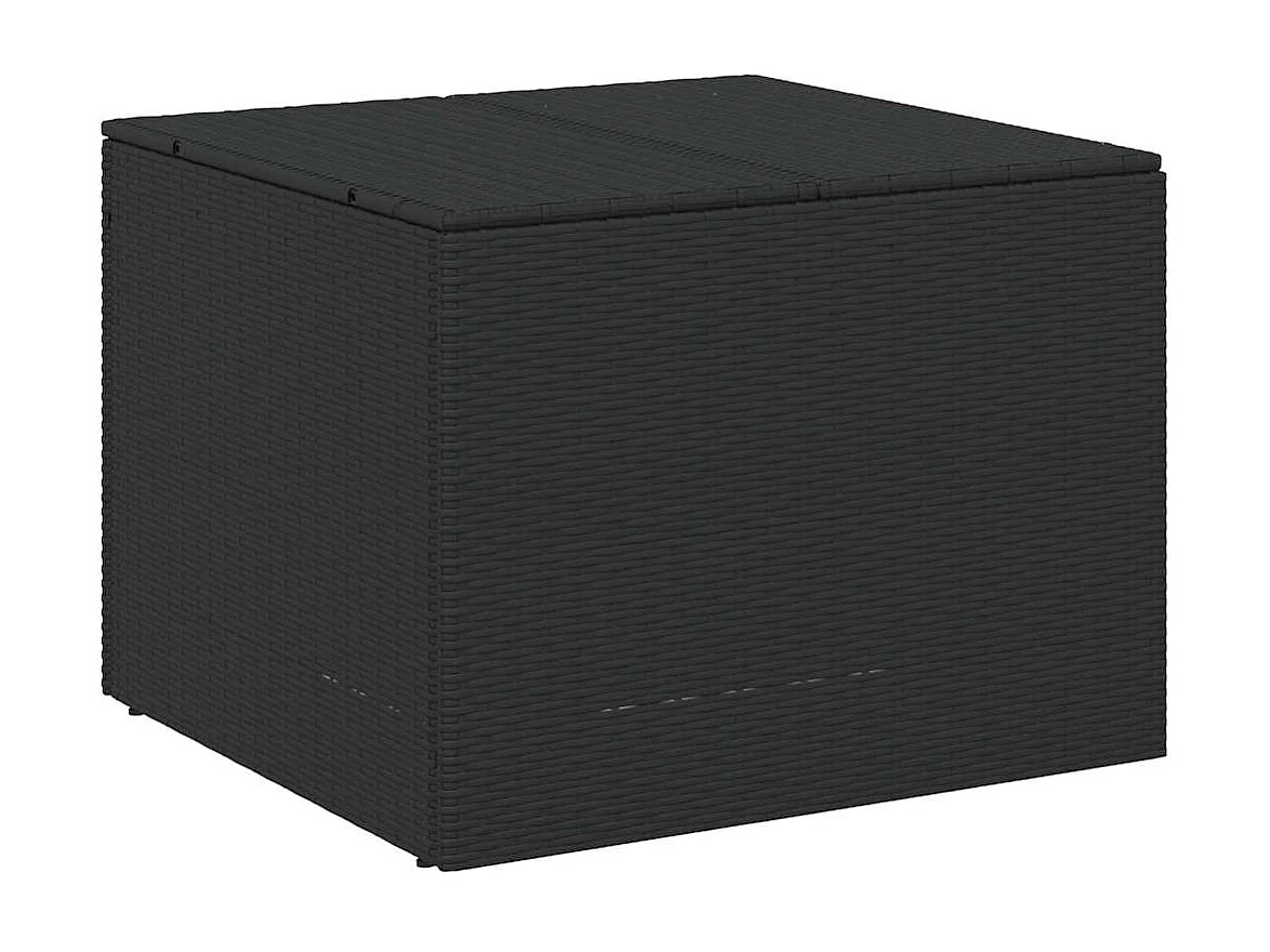 Boîte de rangement de jardin noir 291L résine tressée