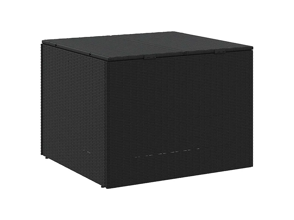 Boîte de rangement de jardin noir 291L résine tressée