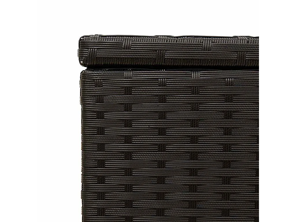 Boîte de rangement de jardin noir 291L résine tressée