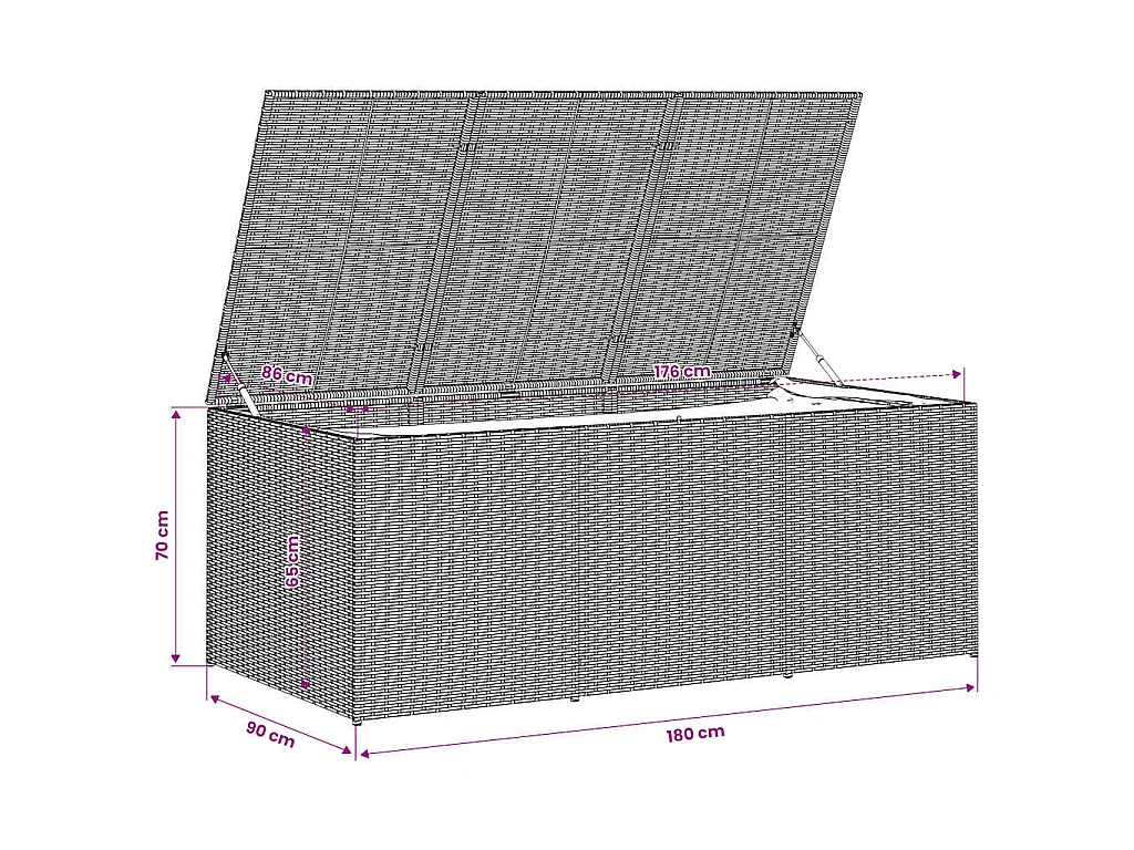 Gartentruhe Beige 984L Poly Rattan
