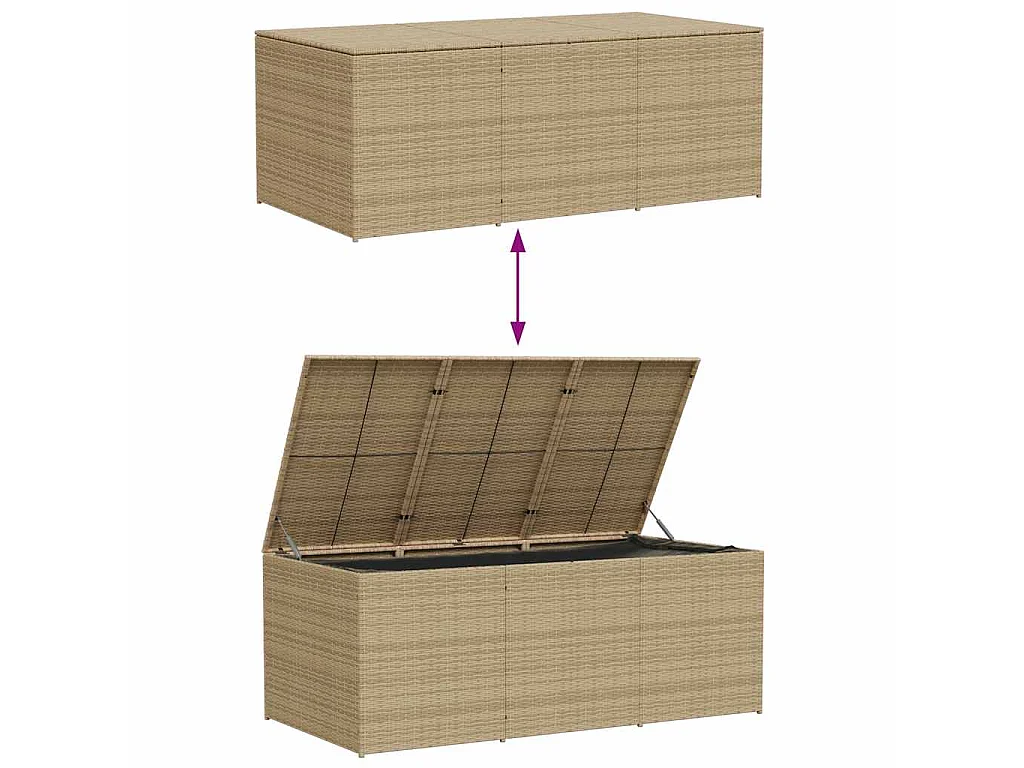 Gartentruhe Beige 984L Poly Rattan