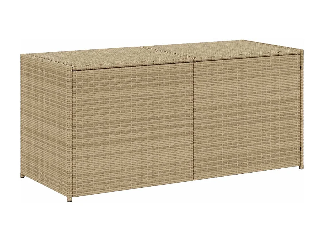 Boîte de rangement de jardin mélange beige 283L résine tressée