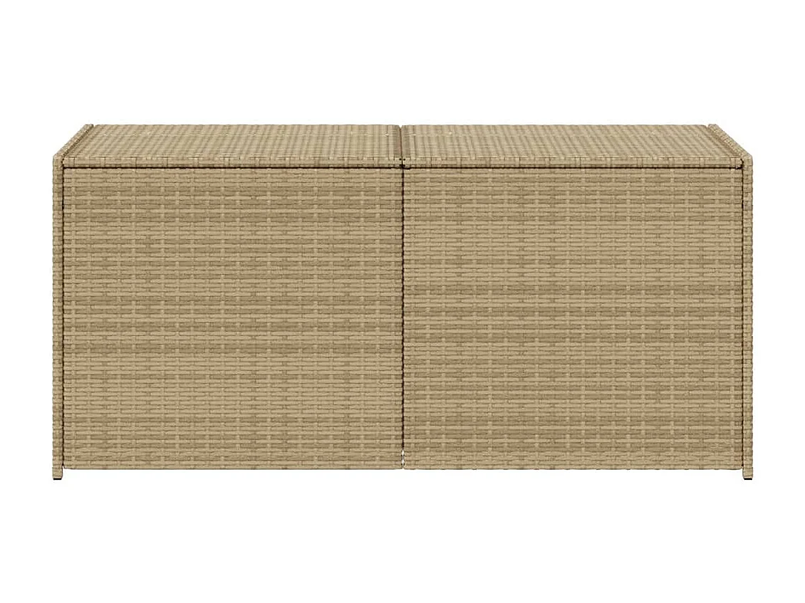 Boîte de rangement de jardin mélange beige 283L résine tressée