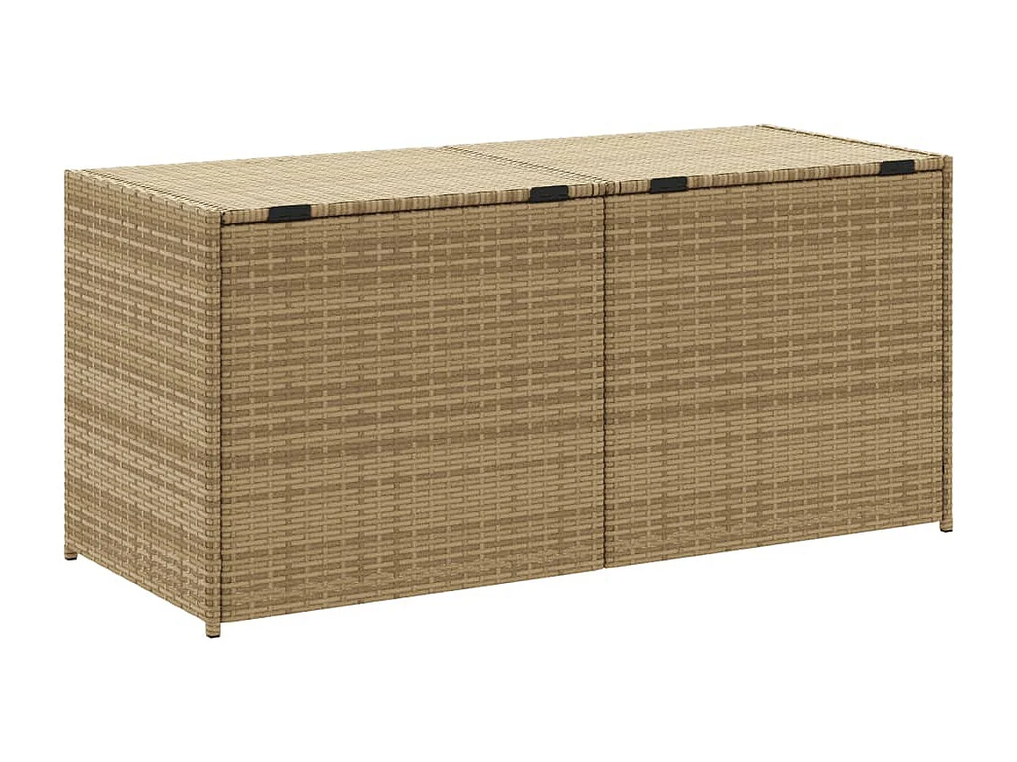 Boîte de rangement de jardin mélange beige 283L résine tressée