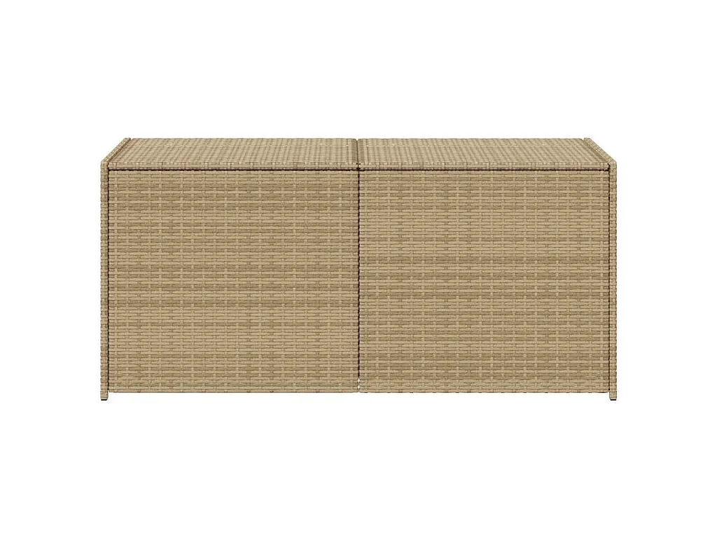 Boîte de rangement de jardin mélange beige 283L résine tressée