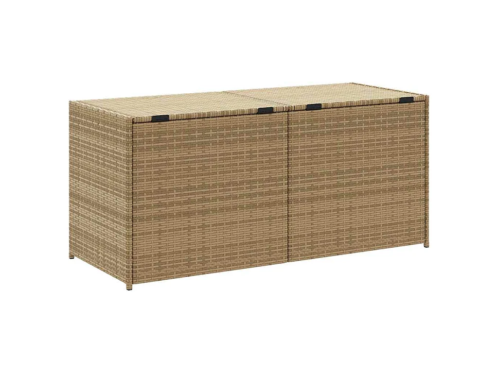 Boîte de rangement de jardin mélange beige 283L résine tressée