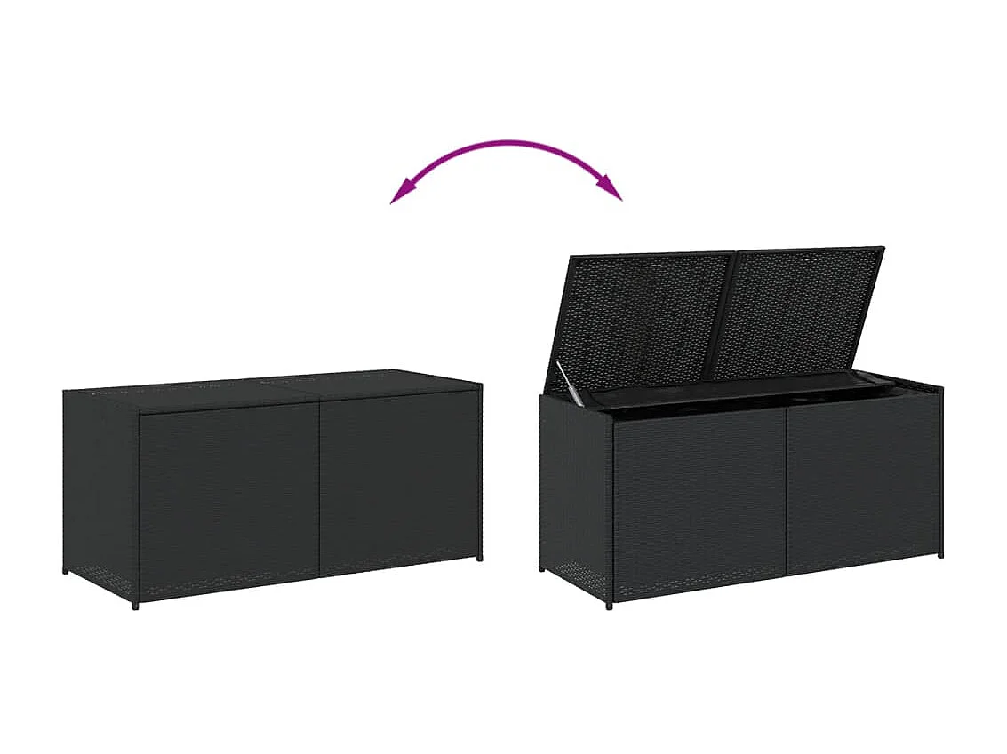 Gartentruhe Schwarz 283L Poly Rattan