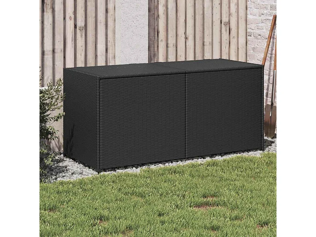 Boîte de rangement de jardin noir 283L résine tressée