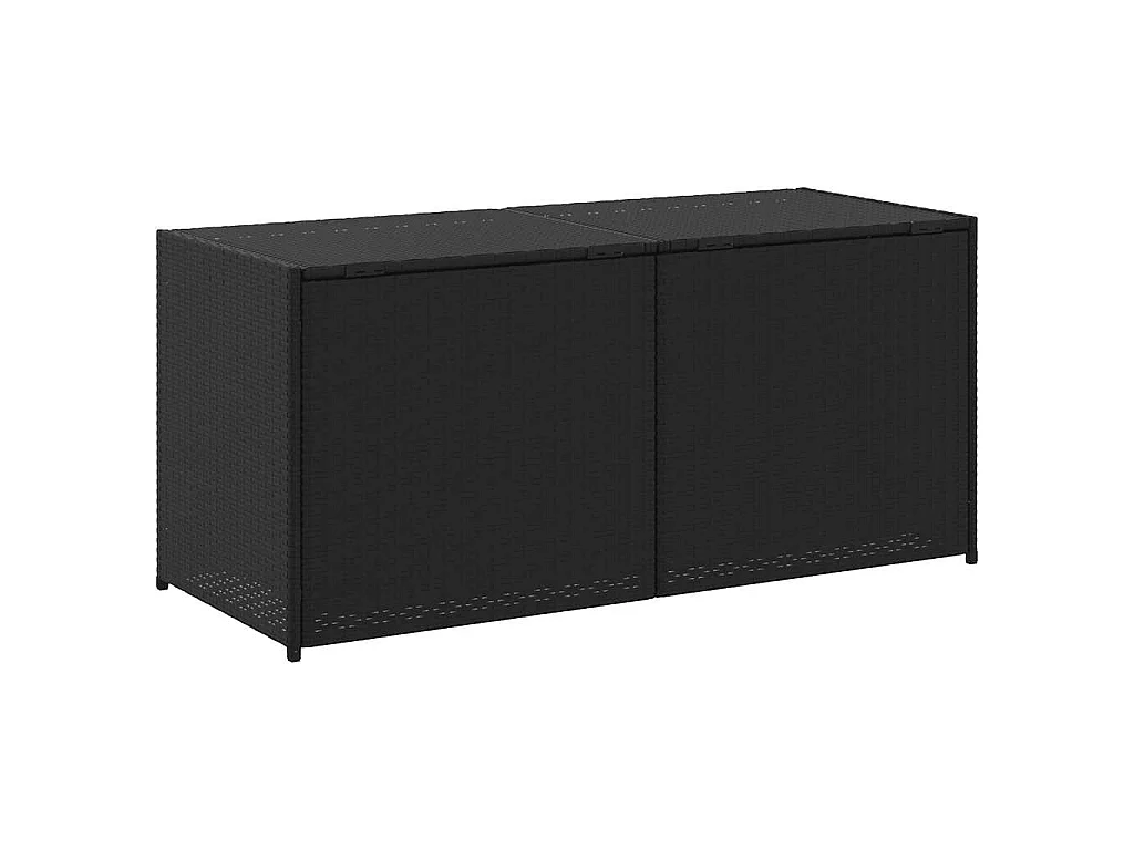 Boîte de rangement de jardin noir 283L résine tressée