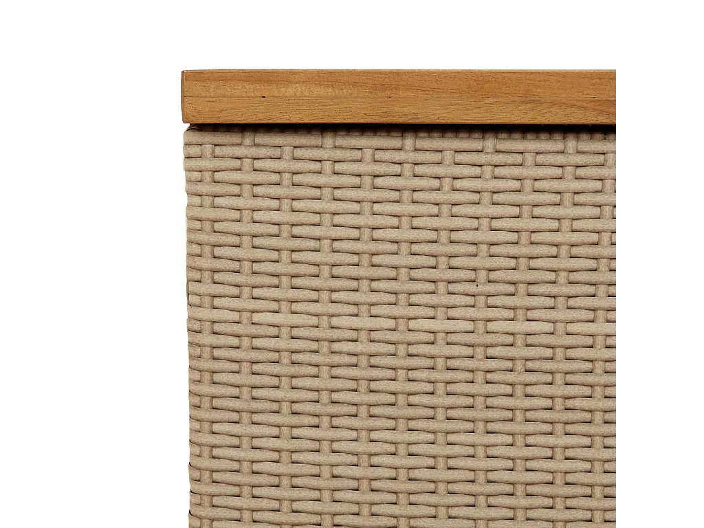Tuinbox 80x40x48 cm poly rattan en acaciahout beige