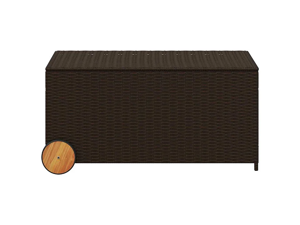 Contenitore da Giardino con Ruote Marrone 190L in Polyrattan