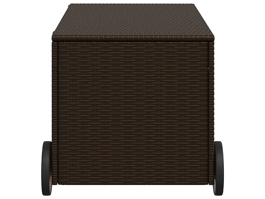 Contenitore da Giardino con Ruote Marrone 190L in Polyrattan