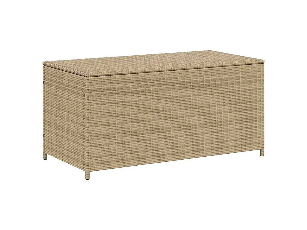 Tuinbox met wielen 190 L poly rattan gemengd beige
