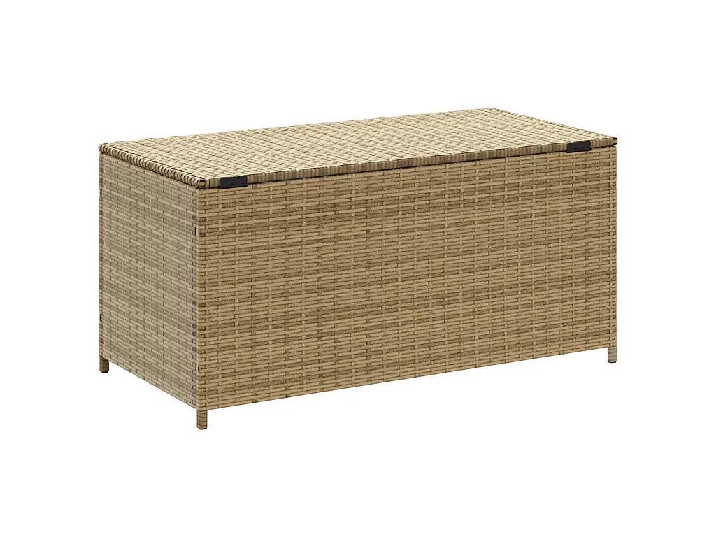 Tuinbox met wielen 190 L poly rattan gemengd beige