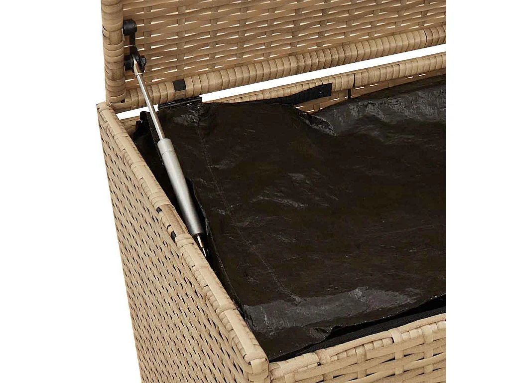Tuinbox met wielen 190 L poly rattan gemengd beige