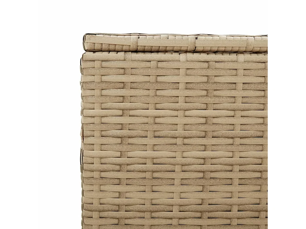 Contenitore da Giardino con Ruote Beige Misto 190L Polyrattan