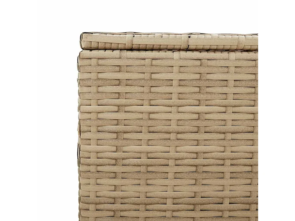 Gartentruhe mit Rollen Beige 190L Poly Rattan