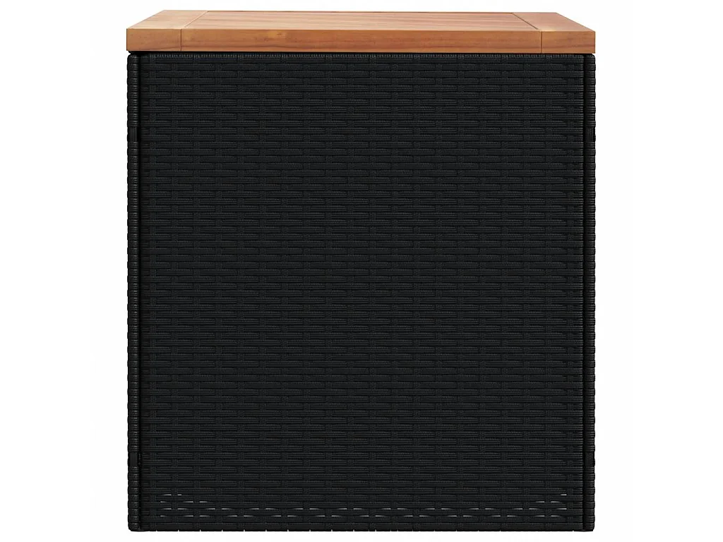 Caixa arrumação jardim 110x50x54 cm vime PE/acácia maciça preto